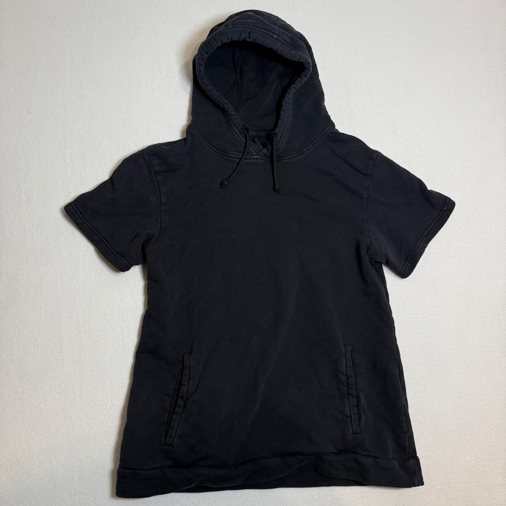 Alphalete Short Sleeve Hoodie Pullover‎ with Pockets Athleisure Black Mens L